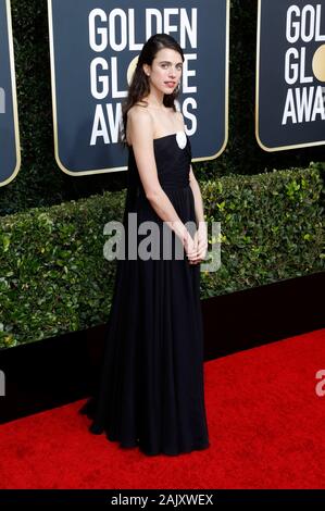 Beverly Hills, USA. 05 Jan, 2020. Sarah Margaret Qualley die Teilnahme an der 77. jährlichen Golden Globe Awards im Beverly Hilton Hotel am 5. Januar 2020 in Beverly Hills, Kalifornien. Credit: Geisler-Fotopress GmbH/Alamy leben Nachrichten Stockfoto