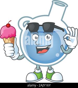Blue Potion Maskottchen cartoon Design mit Eis Stock Vektor