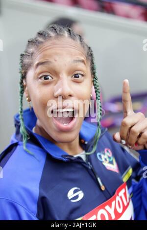 Yulimar Rojas (Venezuela) am Podium die Dreifache Sprung Frauen bei der IAAF Leichtathletik WM am 6. August im Olympischen Stadion in London, Großbritannien 201st Foto Laurent Lairys/DDPI Stockfoto