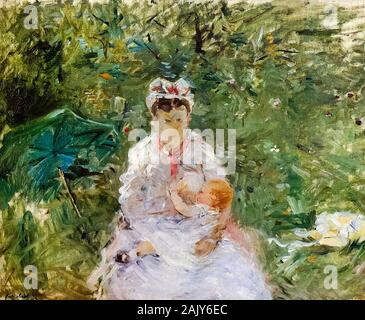 Berthe Morisot, die Amme Angele Fütterung Julie Manet, Malerei, 1880 Stockfoto