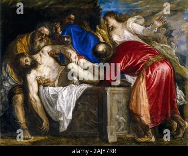 Tizian, Tiziano Vecellio, das Entombment, (Grab Christi), Ölgemälde auf Leinwand, 1559 Stockfoto