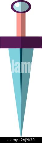 Excalibur Vektor flachbild Abbildung. Symbol des Schwertes. Iconic Abbildung aus der mittelalterlichen europäischen Geschichten über Ritter, Könige und epische Schlachten Stock Vektor
