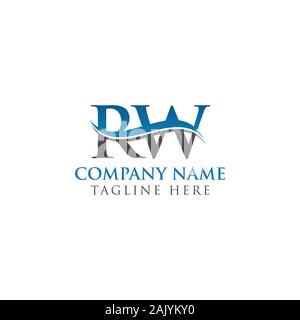 Initial RW-Logo Design Vector Template. RW schreiben Logo Design Stock Vektor