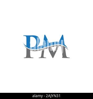 Initial PM Logo Design Vector Template. PM schreiben Logo Design Stock Vektor