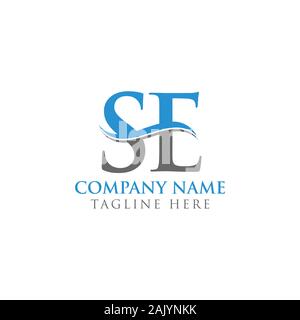 Anfangsbuchstaben SE Logo Design Vector Template. SE Schreiben Logo Design Stock Vektor