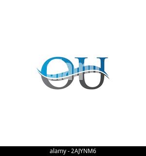 Initial OU Logo Design Vector Template. OU Schreiben Logo Design Stock Vektor