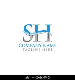 Anfangsbuchstaben SH Logo Design Vector Template. SH Schreiben Logo Design Stock Vektor