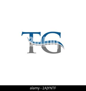 Initial TG Logo Design Vector Template. TG Schreiben Logo Design Stock Vektor