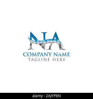 Initial NA Logo Design Vector Template. NA Schreiben Logo Design Stock Vektor