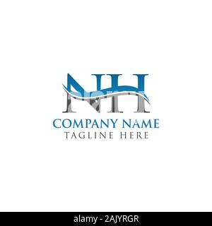 Initial NH Logo Design Vector Template. NH Schreiben Logo Design Stock Vektor