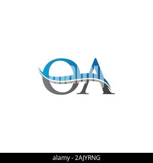 Initial OA Logo Design Vector Template. OA Schreiben Logo Design Stock Vektor