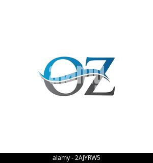 Anfangsbuchstaben OZ Logo Design Vector Template. OZ Schreiben Logo Design Stock Vektor