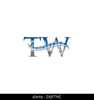 Initial TW Logo Design Vector Template. TW Schreiben Logo Design Stock Vektor
