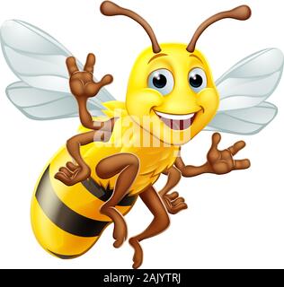 Honig Hummel Hummel Zeichentrickfigur Stock Vektor