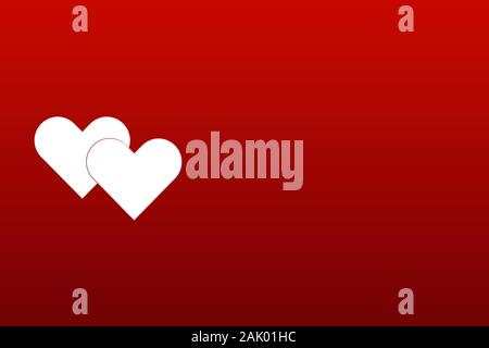 Zwei vektor Herzen saint Valentinstag auf darl roter Farbverlauf Hintergrund. Konzept Verkauf Angebot Stock Vektor