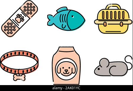 Bündel von Maskottchen und Zubehör Stock Vektor