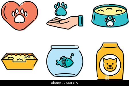 Bündel von Maskottchen und Zubehör Stock Vektor