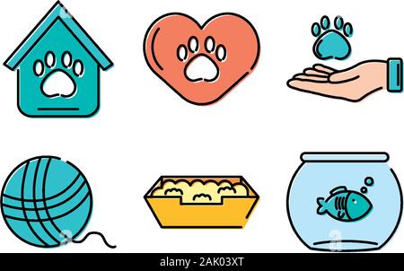 Bündel von Maskottchen und Zubehör Stock Vektor