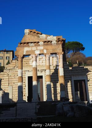 Das Capitolium und Forum Romanum in Brescia, Italien Stockfoto