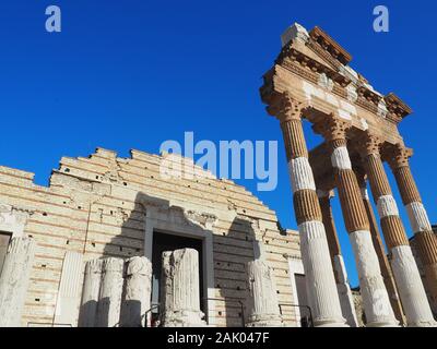 Das Capitolium und Forum Romanum in Brescia, Italien Stockfoto