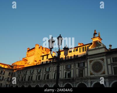 Piazza Loggia - Brescia - Italien Stockfoto