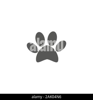 Dog paw Abbildung auf weißen backgroound. Symbol. Stockfoto