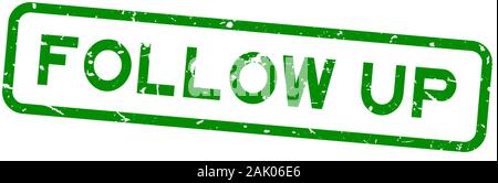 Grunge grün Follow-up Wort square Gummidichtung Stempel auf weißem Hintergrund Stock Vektor