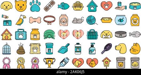 Bündel von Maskottchen und Zubehör Stock Vektor