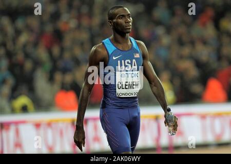 Kerron Clement (USA) bei der Abschließenden 400m Hürden Männer der IAAF Leichtathletik WM am 6. August, 201 im Olympischen Stadion in London, Großbritannien Foto Laurent Lairys/DPPI Stockfoto