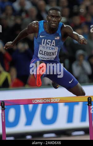 Kerron Clement (USA) bei der Abschließenden 400m Hürden Männer der IAAF Leichtathletik WM am 6. August, 201 im Olympischen Stadion in London, Großbritannien Foto Laurent Lairys/DPPI Stockfoto