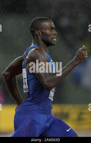 Kerron Clement (USA) bei der Abschließenden 400m Hürden Männer der IAAF Leichtathletik WM am 6. August, 201 im Olympischen Stadion in London, Großbritannien Foto Laurent Lairys/DPPI Stockfoto