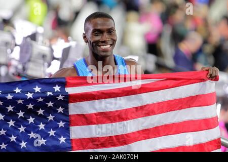 Kerron Clement (USA) bei der Abschließenden 400m Hürden Männer der IAAF Leichtathletik WM am 6. August, 201 im Olympischen Stadion in London, Großbritannien Foto Laurent Lairys/DPPI Stockfoto
