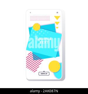 Minimal Design cover Vorlage für Dekoration Präsentation poster Memphis style Abstrakt Hintergrund bunte banner Bildschirm des Smartphones online mobile App kopieren Raumzeiger Abbildung Stock Vektor