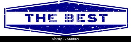 Grunge blau Das beste Wort hexagon Gummidichtung Stempel auf weißem Hintergrund Stock Vektor