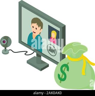 Online consulting Symbol, isometrische Stil Stock Vektor