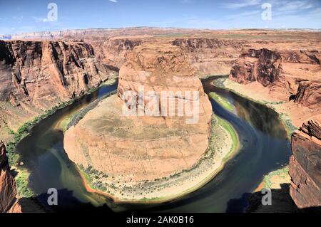 Horseshoe Bend und der Colorado River in der Nähe von Page, Arizona Stockfoto