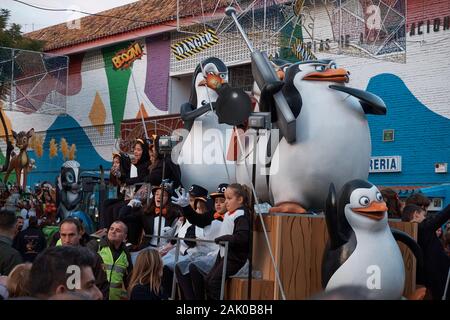 Drei Könige Parade in Fuengirola, Málaga, Spanien. Stockfoto