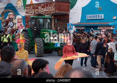 Drei Könige Parade in Fuengirola, Málaga, Spanien. Stockfoto