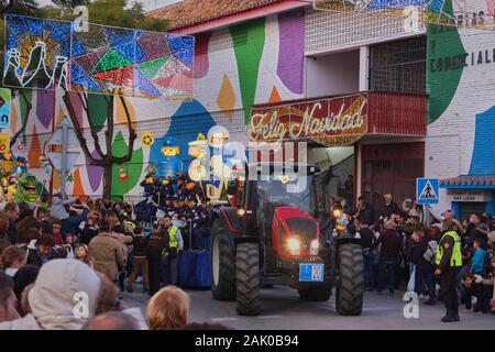 Drei Könige Parade in Fuengirola, Málaga, Spanien. Stockfoto