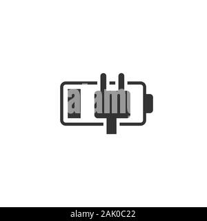Batterieladung Symbol im flachen Stil. Power level Vector Illustration auf weißem Hintergrund isoliert. Lithium-ionen Akkumulator Geschäftskonzept. Stock Vektor