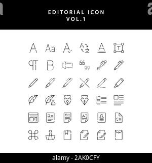 Editorial übersicht Icon Set Vol. 1. Stock Vektor