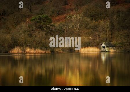 Das Bootshaus am Rydal Water, in der Nähe von Ambleside im Lake District, Cumbria, Großbritannien Stockfoto