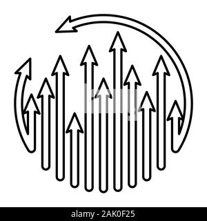 Pfeile Abbildung: Zyklus wachsen oben Vector Template, Icon, Business, abstrakte, Symbol, Design, Erhöhung, Unternehmen, Wachstum, Illustration, Erfolg anhand von quantitativen Simulatio Stock Vektor