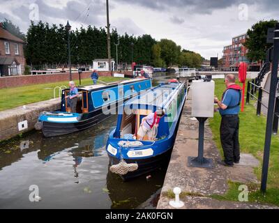 Selby Lock am Fluss Ouse bei Selby, Yorkshire, Großbritannien Stockfoto