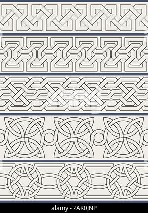 Satz von der traditionellen orientalischen geometrische Grenzen. Dekorative Gestaltungselemente. Vector Illustration. Stock Vektor