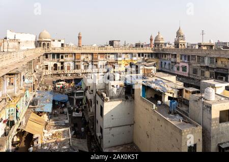 Old Delhi Spice Market auf dem Dach Stockfoto