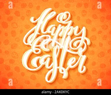 Frohe Ostern poster Mit handgezeichneten Schriftzug, Vektor, Abbildung Stock Vektor