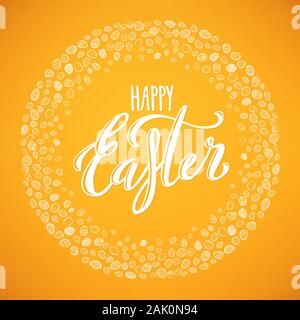 Frohe Ostern poster Mit handgezeichneten Schriftzug, Vektor, Abbildung Stock Vektor