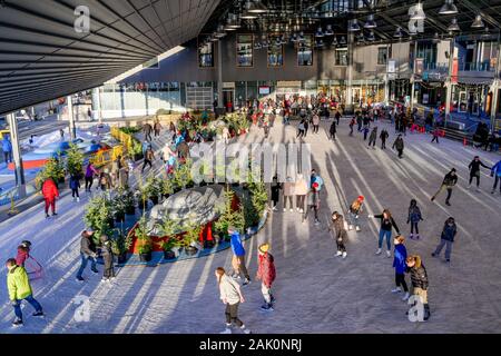 Die Werften Skate Plaza, untere Lonsdale, North Vancouver, British Columbia, Kanada Stockfoto