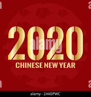 Chinesisches neues Jahr 2020 Stock Vektor